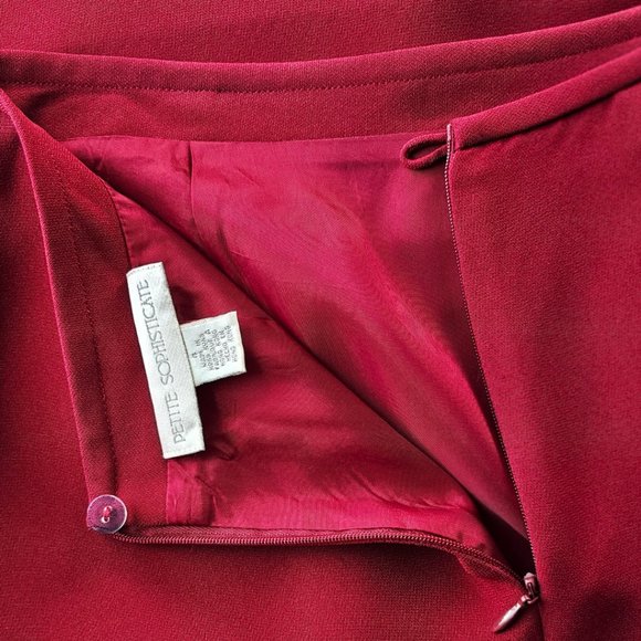 Petite Sophisticate Vintage Pencil Suit Skirt | Like New | 4P | Scarlet Red - Picture 11 of 16